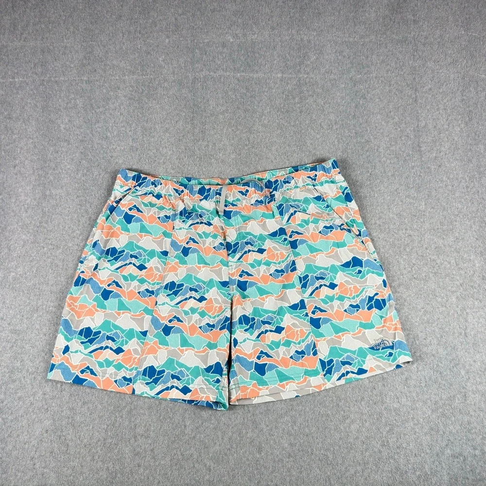 The North Face Drawstring Shorts Mens 2XL XXL Blue Mountain Camo Flash Dry‎